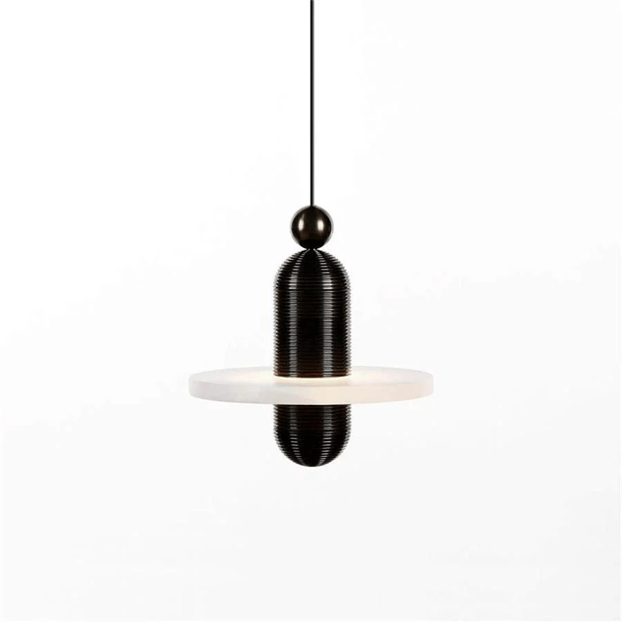 Avenirina hanglamp met geborsteld messing en albasten kap