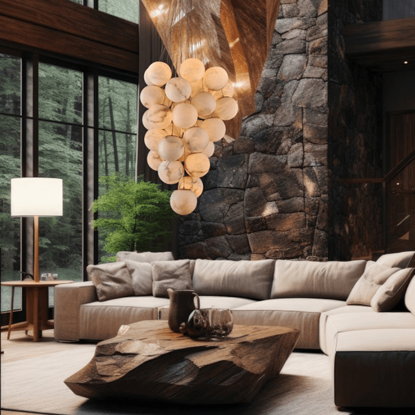 Gaia albasten kroonluchter hanglamp