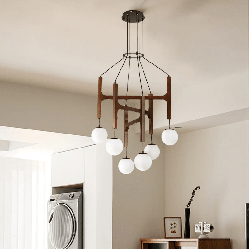 Xylocube Geometrisch Hout Bolvormig Hanglamp