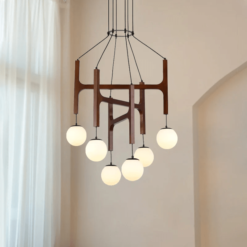 Xylocube Geometrisch Hout Bolvormig Hanglamp