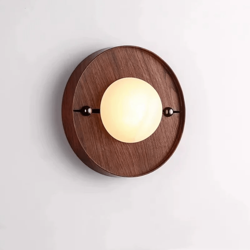 Orlin albasten wandlamp hout