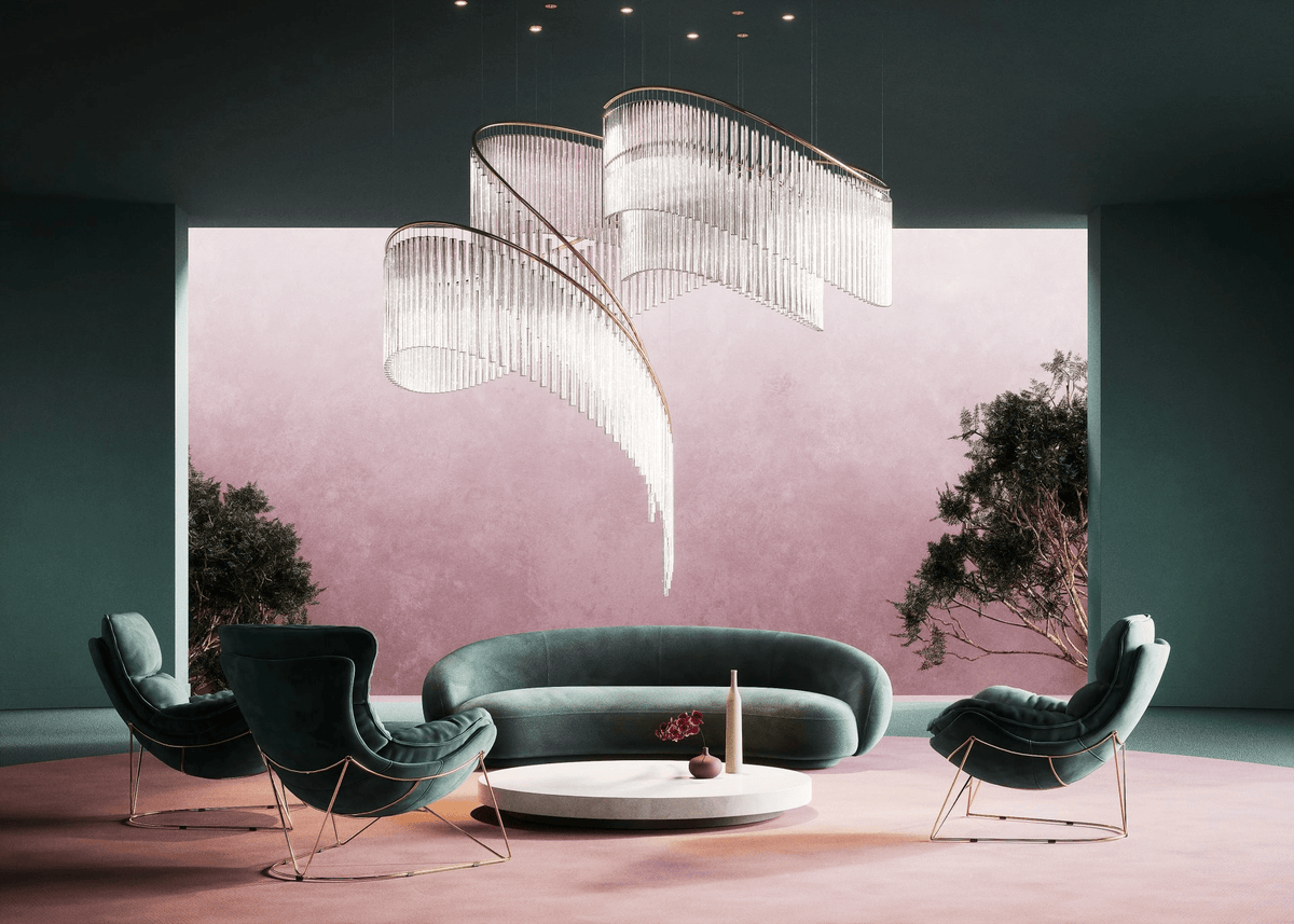 Rivella Shimmering Cascade Kristallen glas Kroonluchter