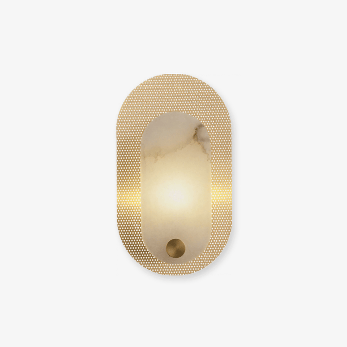 Perforated ovaal wandlamp in albast