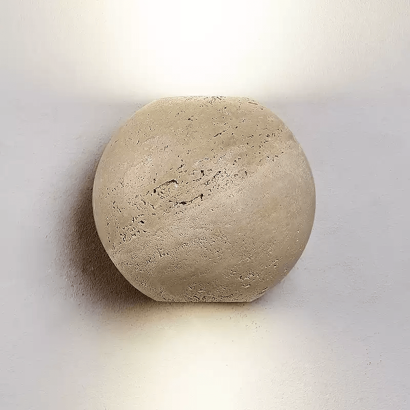 Travian travertin bollen wandlamp