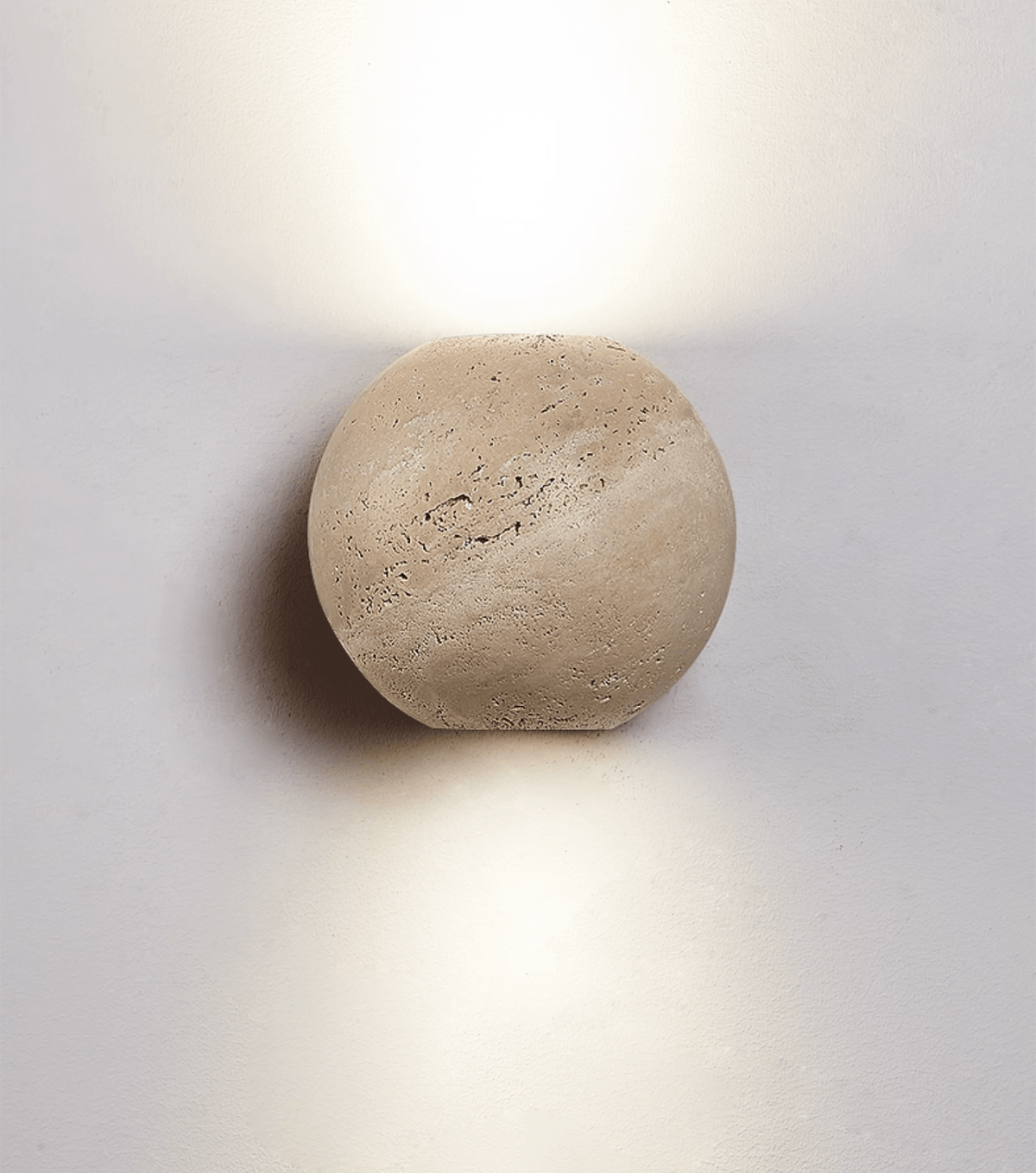 Travian travertin bollen wandlamp