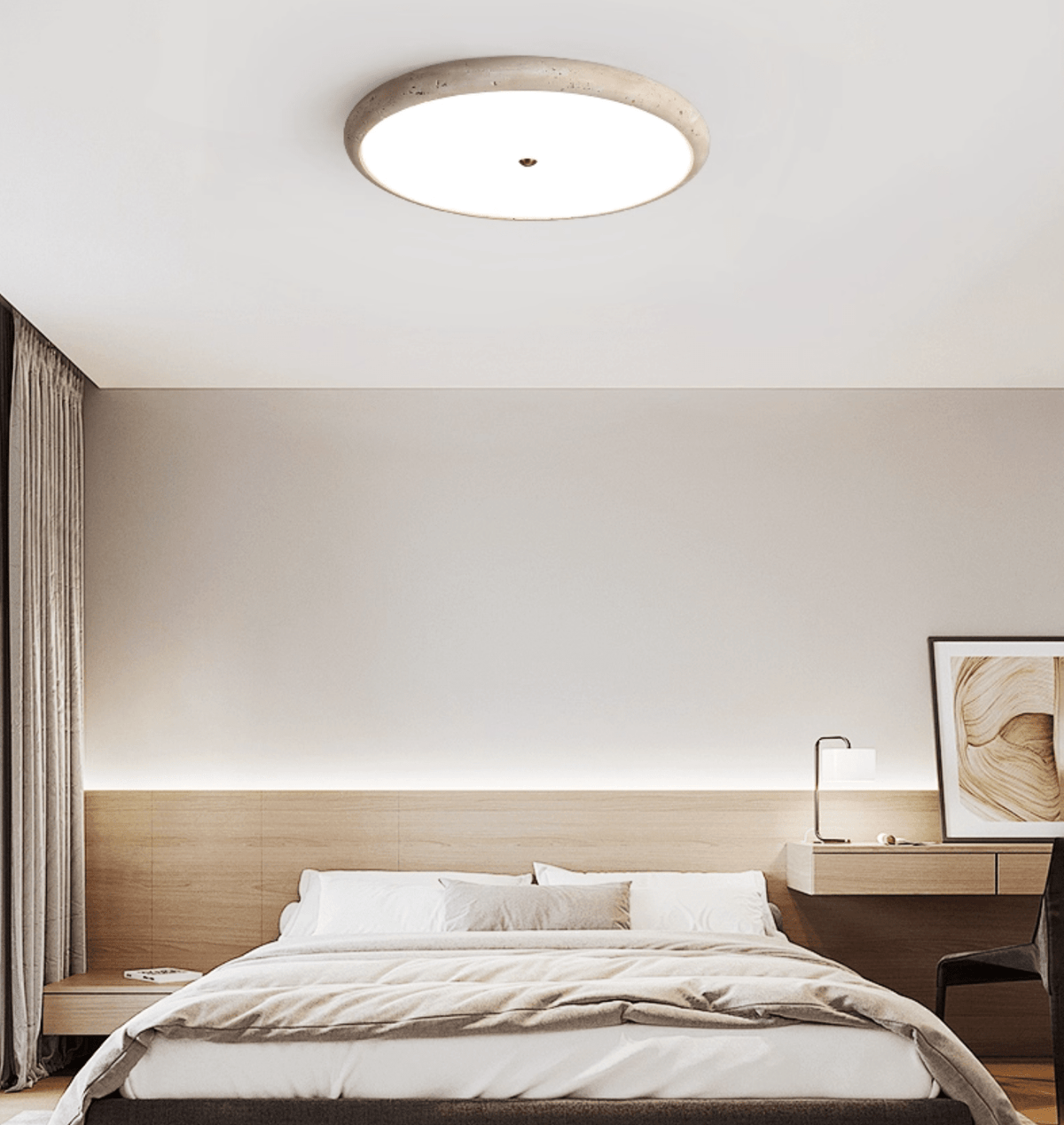 Taveria travertin Halo plafondlamp