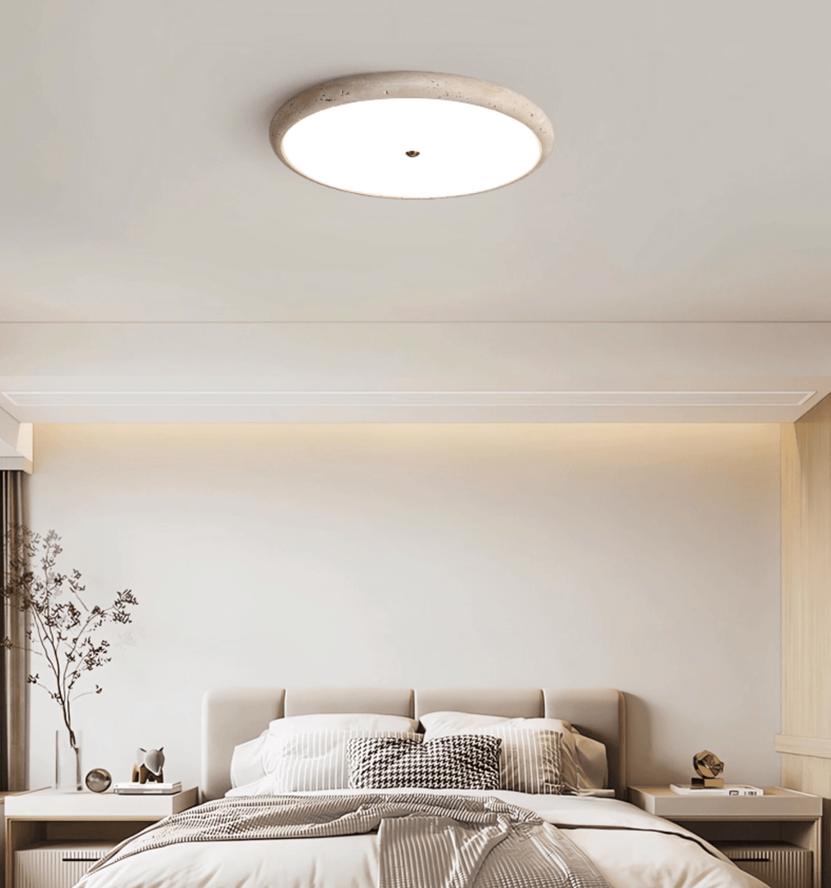 Taveria travertin Halo plafondlamp