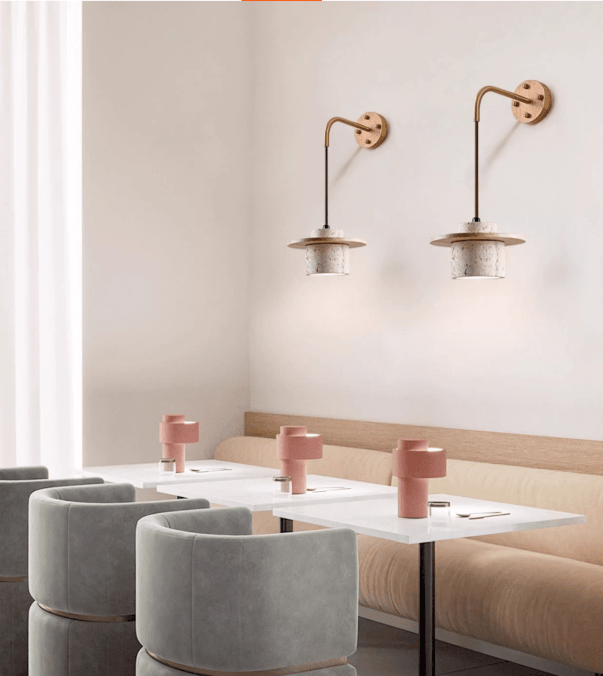 Neririse Cylindrical Stone wandlamp