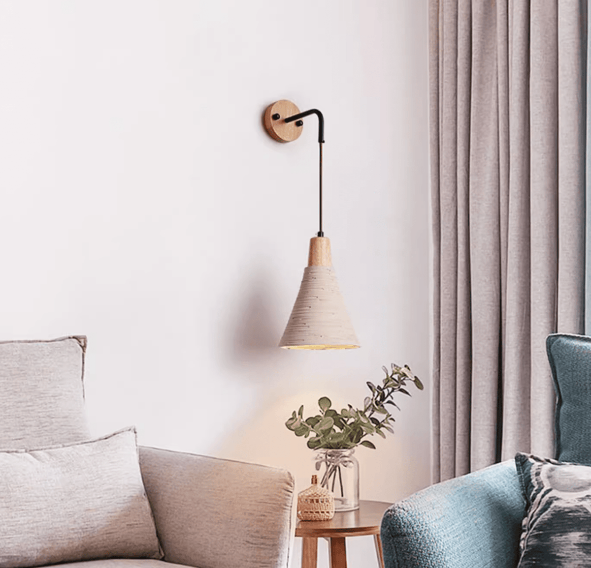 Microcement wandlamp