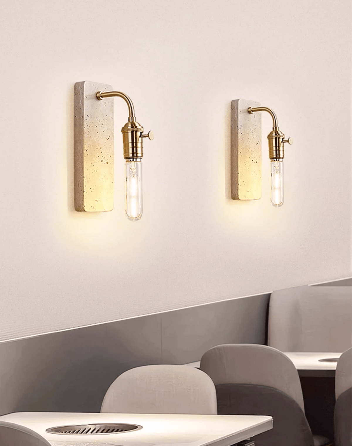Alistair Industriële wandlamp met geel steen
