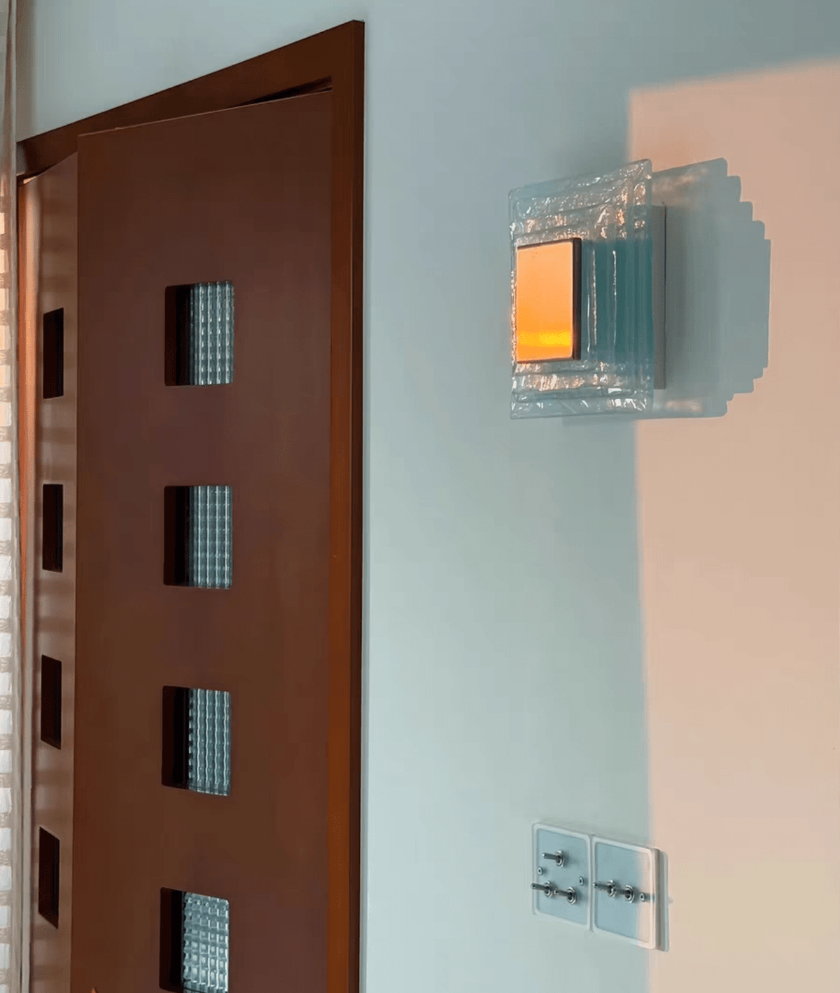 Cleo glas Watercube Cascade wandlamp