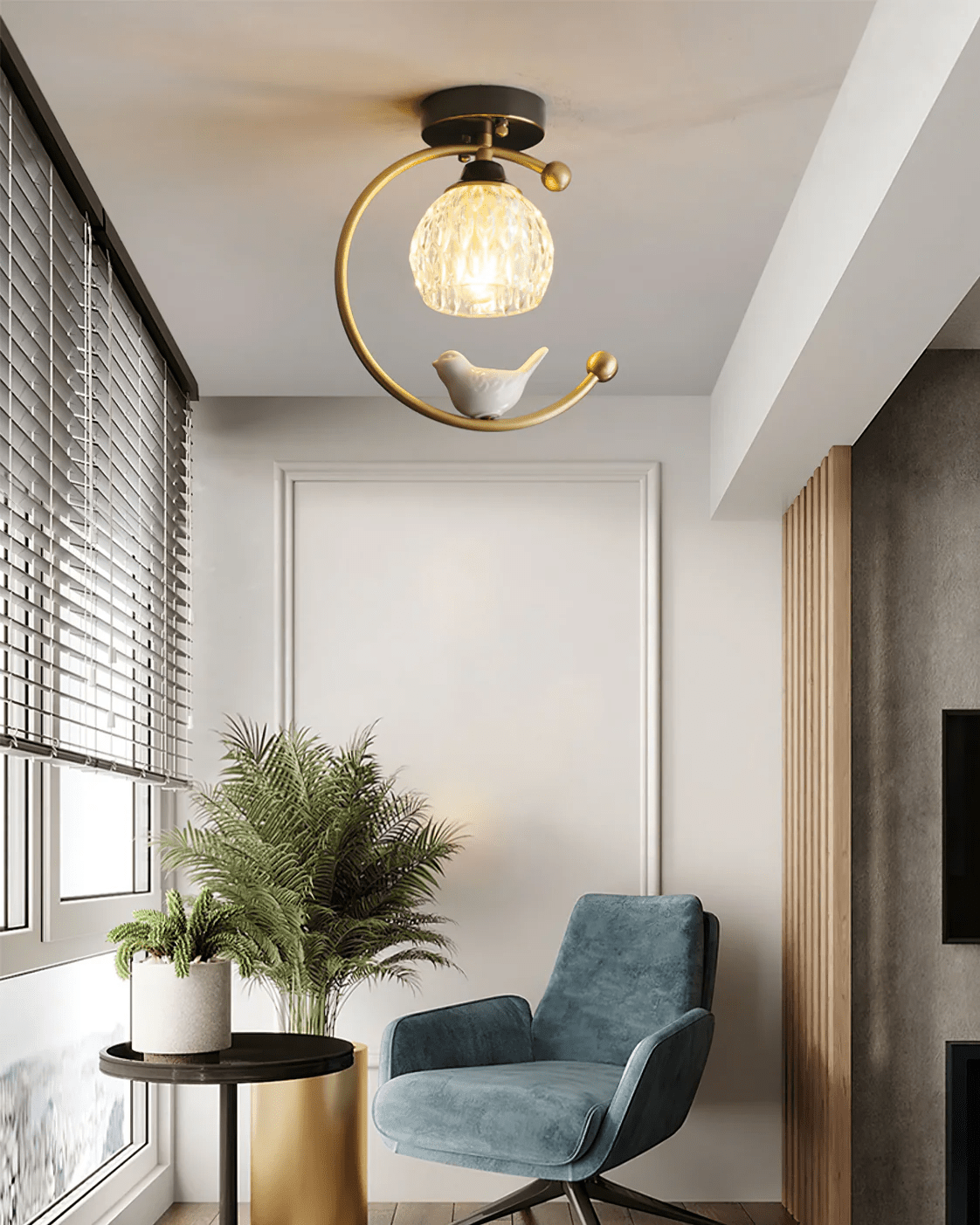 Otis Linearo Artistiek Keramiek Vogel Plafondlamp