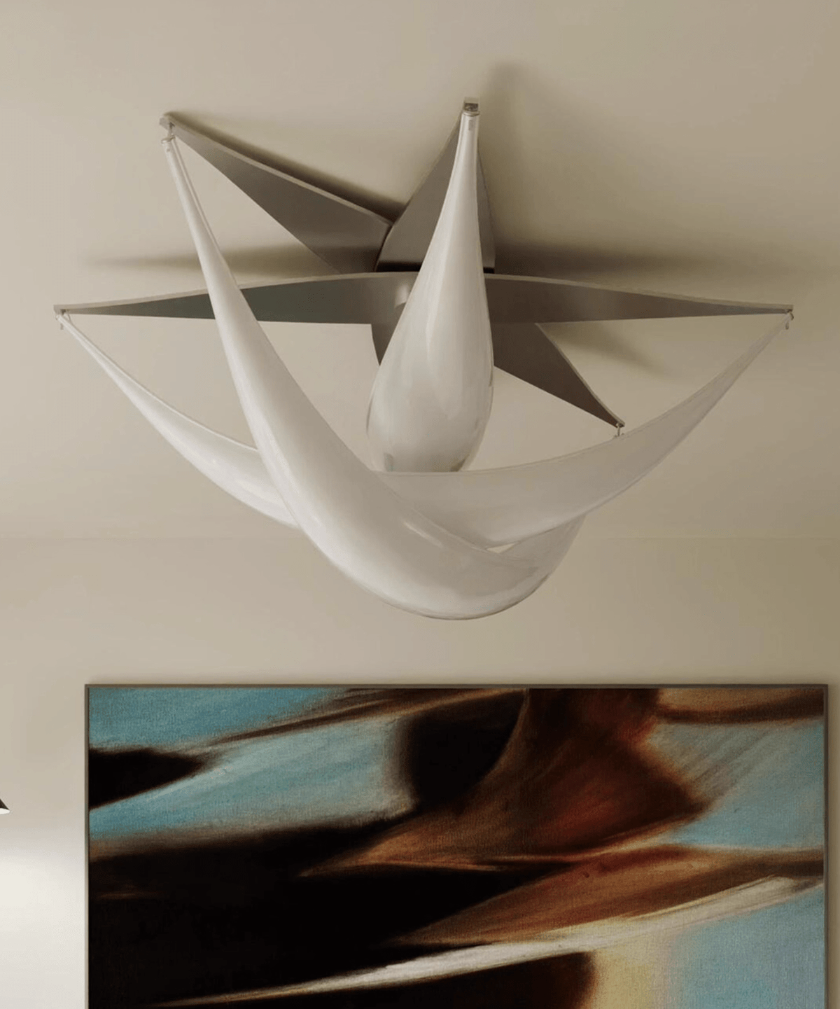 Maia moderne plafondlamp van witte hars