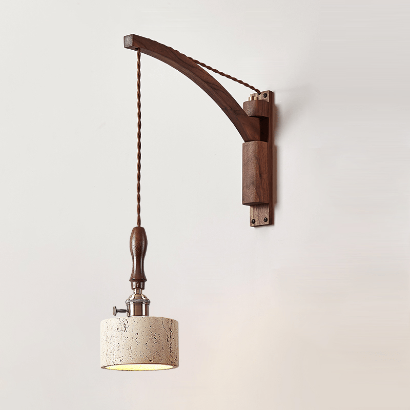 Sven Moderne wandlamp van travertin in geel