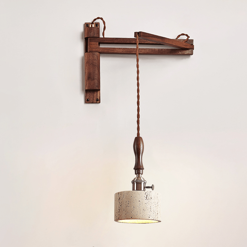 Sven Moderne wandlamp van travertin in geel