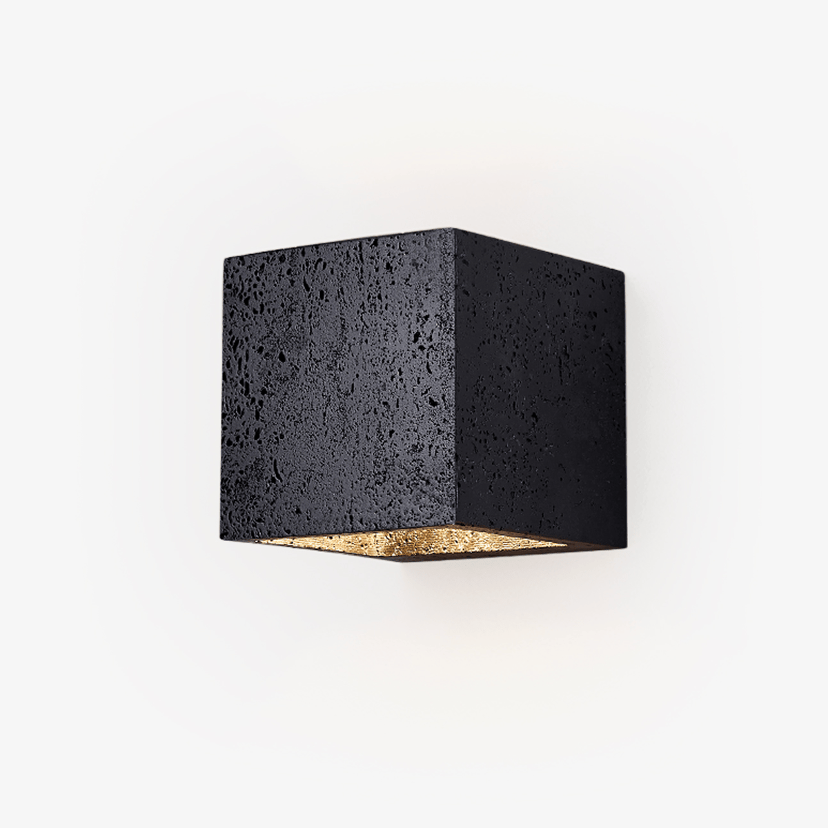Valeise Kubus Zwart travertin wandlamp