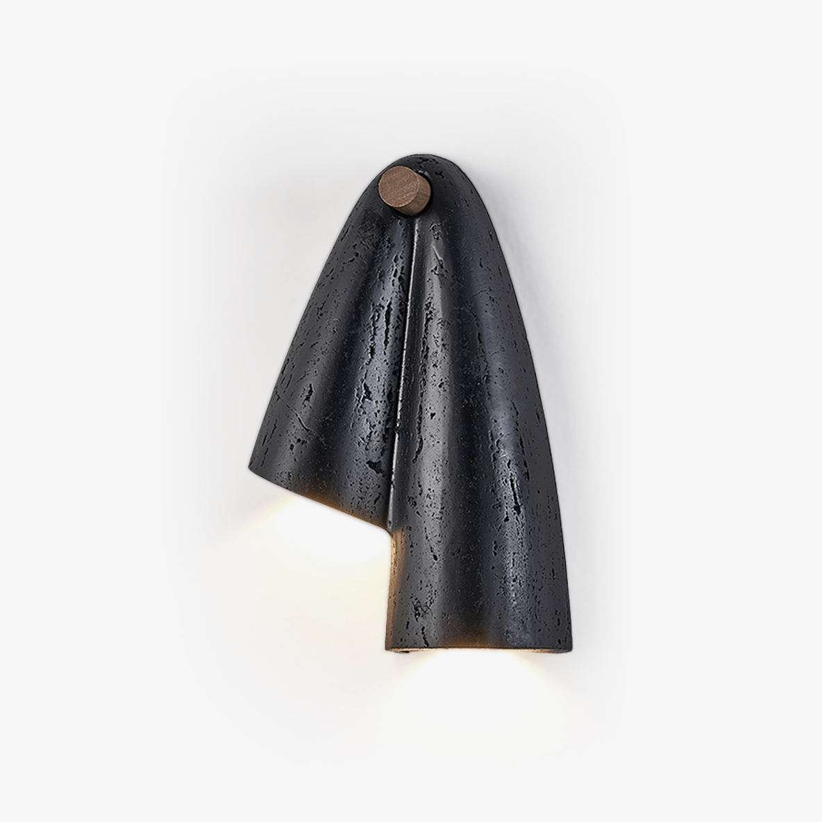 Kora Moderne wandlamp van zwart travertin