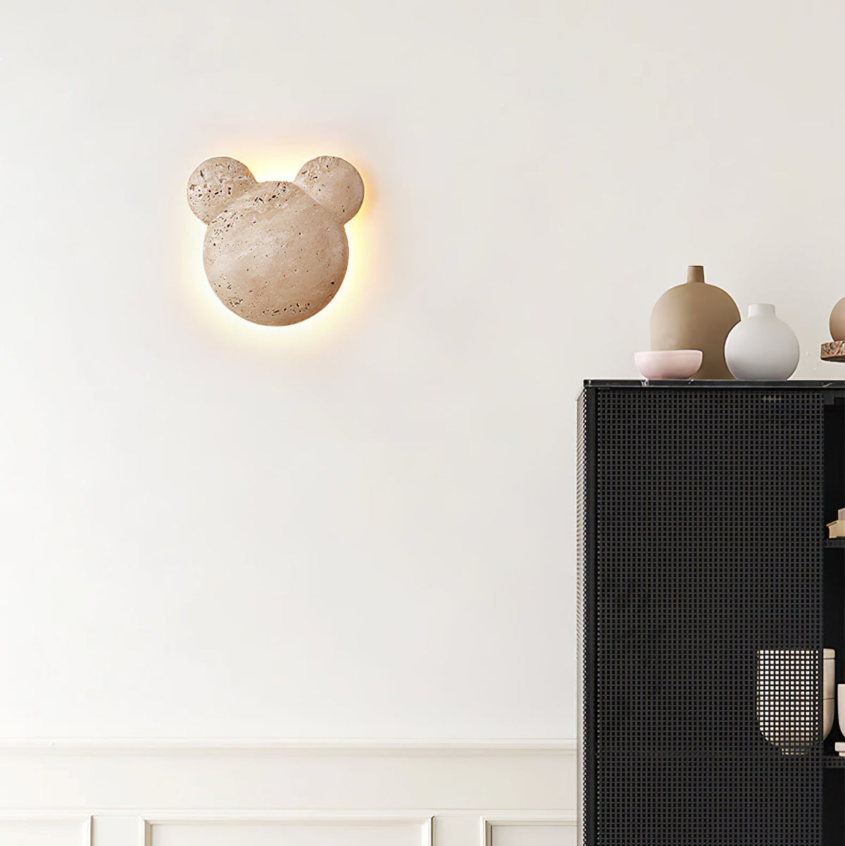 Tavi Geel travertin wandlamp