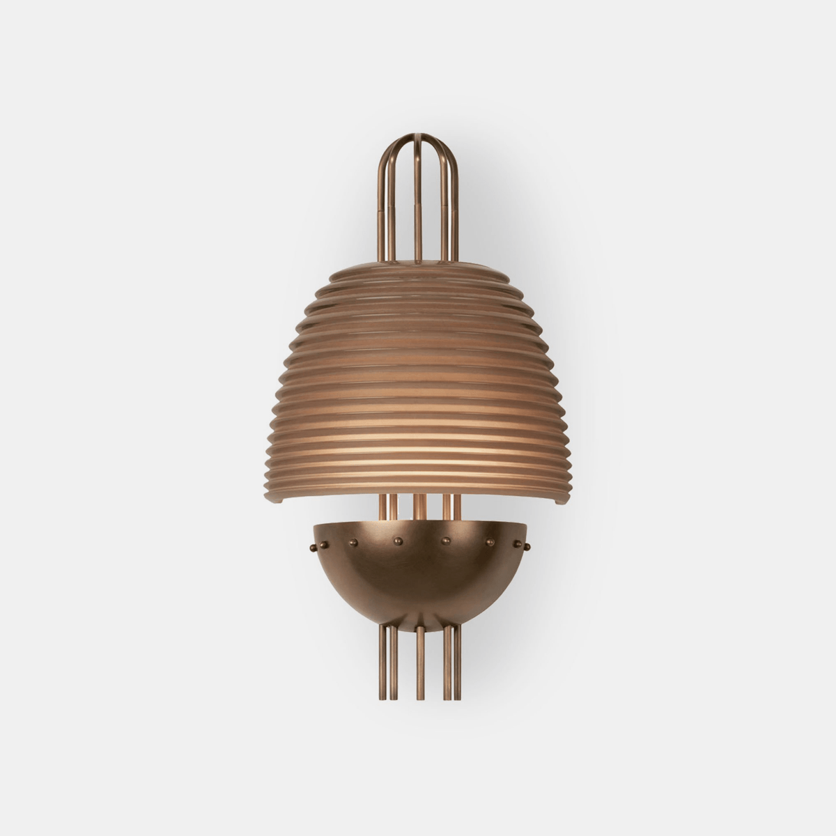 Brys Industrieel Geribbeld Messing Wandlamp