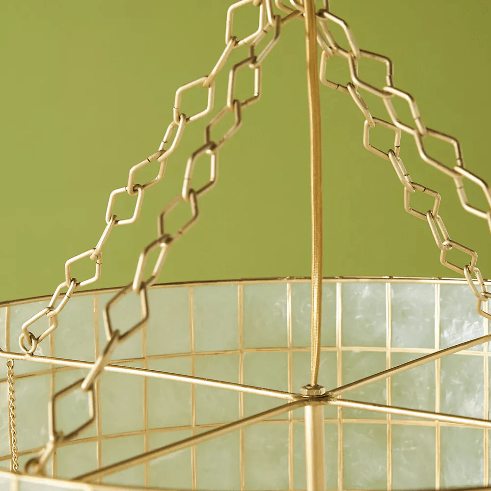 Flyn Gouden schelp metaalgolf kroonluchter