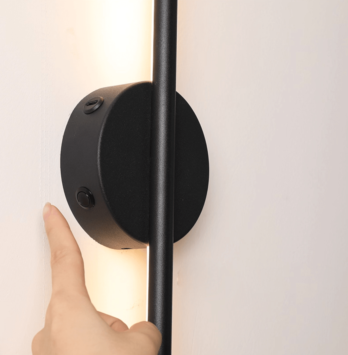 Fral Zwart wandlamp met Draadloze Oplaadbare Batterij