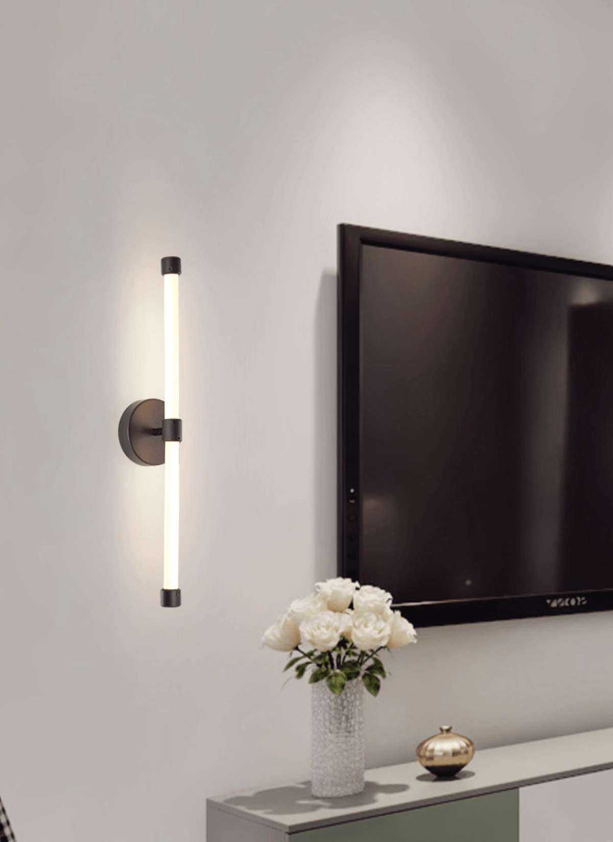 Voske verticale buis minimalistische messing wandlamp