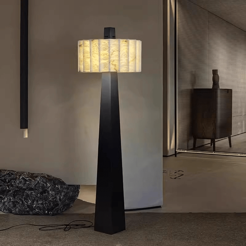 Wolve vloerlamp van albast