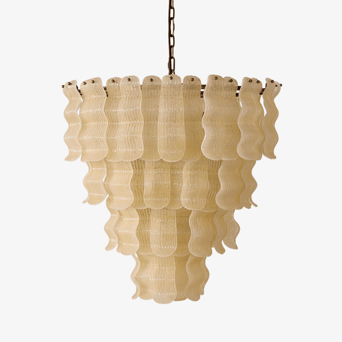 Borzi kroonluchter met gele glazen bloemblaadjes in luxe goudkleurige afwerking