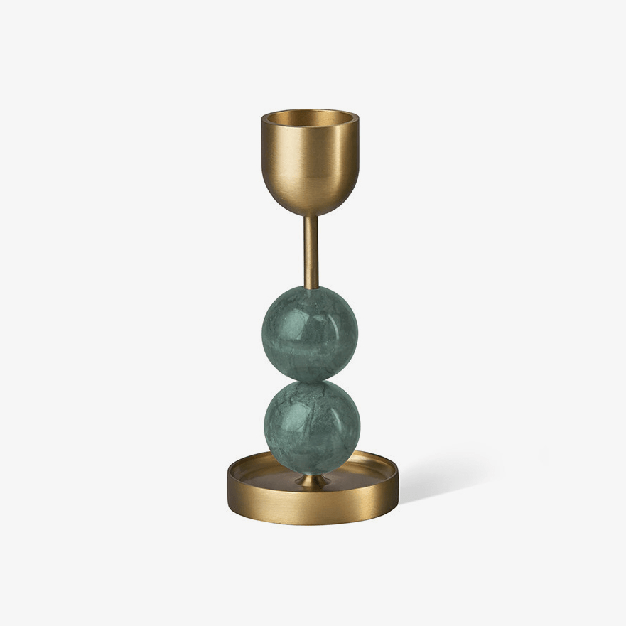 Fuldo Verdant Sphere Candle Holder Geborsteld messing Accent Mid-century Interieur