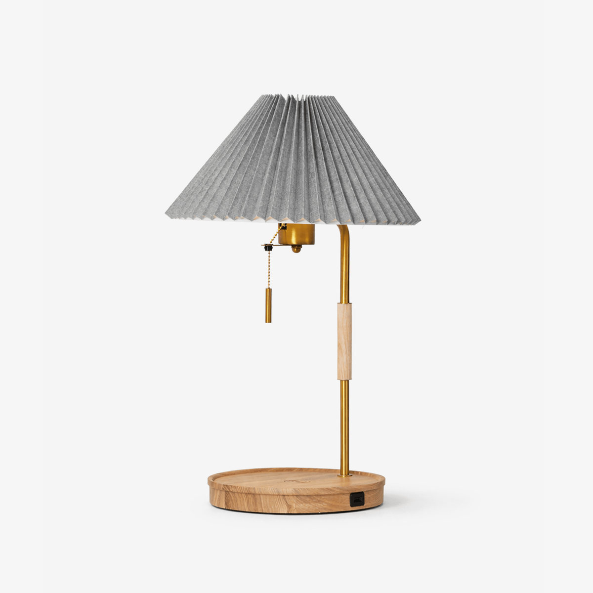 Sylivette Brim Retro Plooide Houten tafellamp