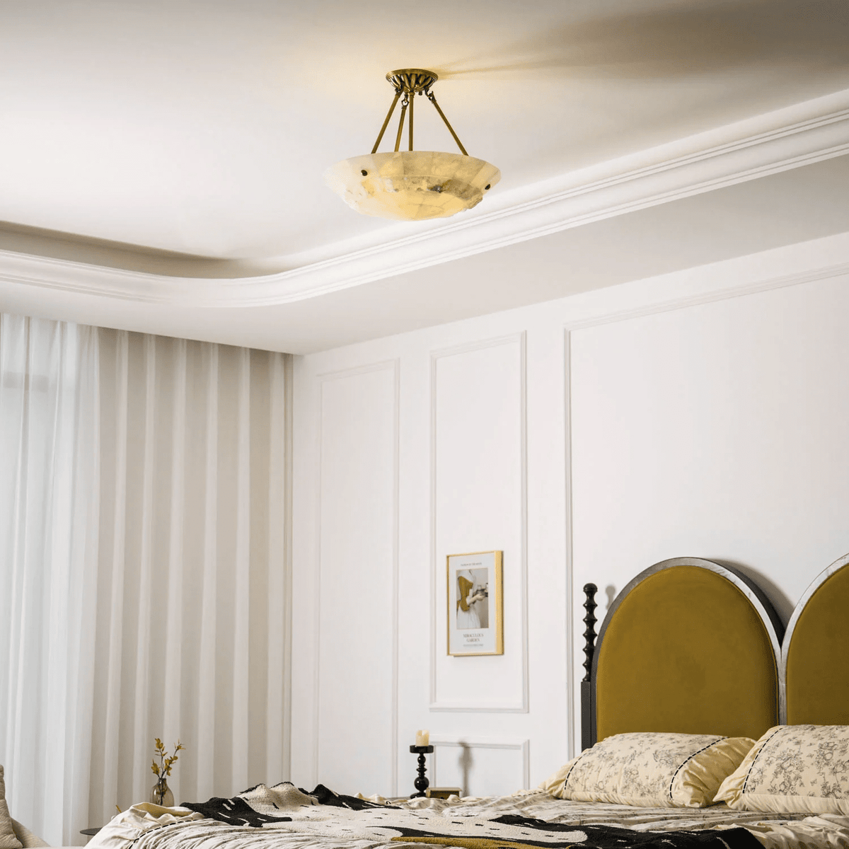 Dorevaux albasten plafondlamp