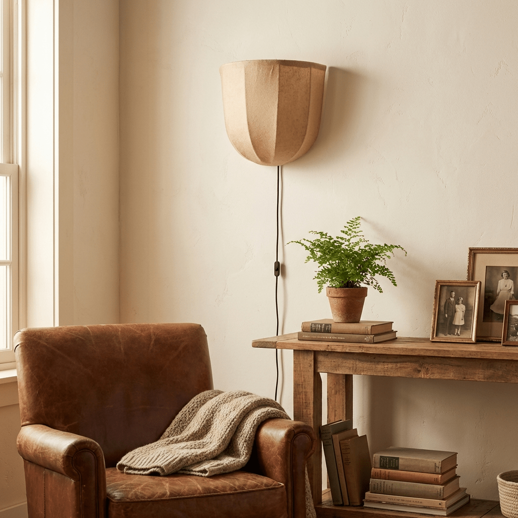 Mirienne Linen met stekker wandlamp