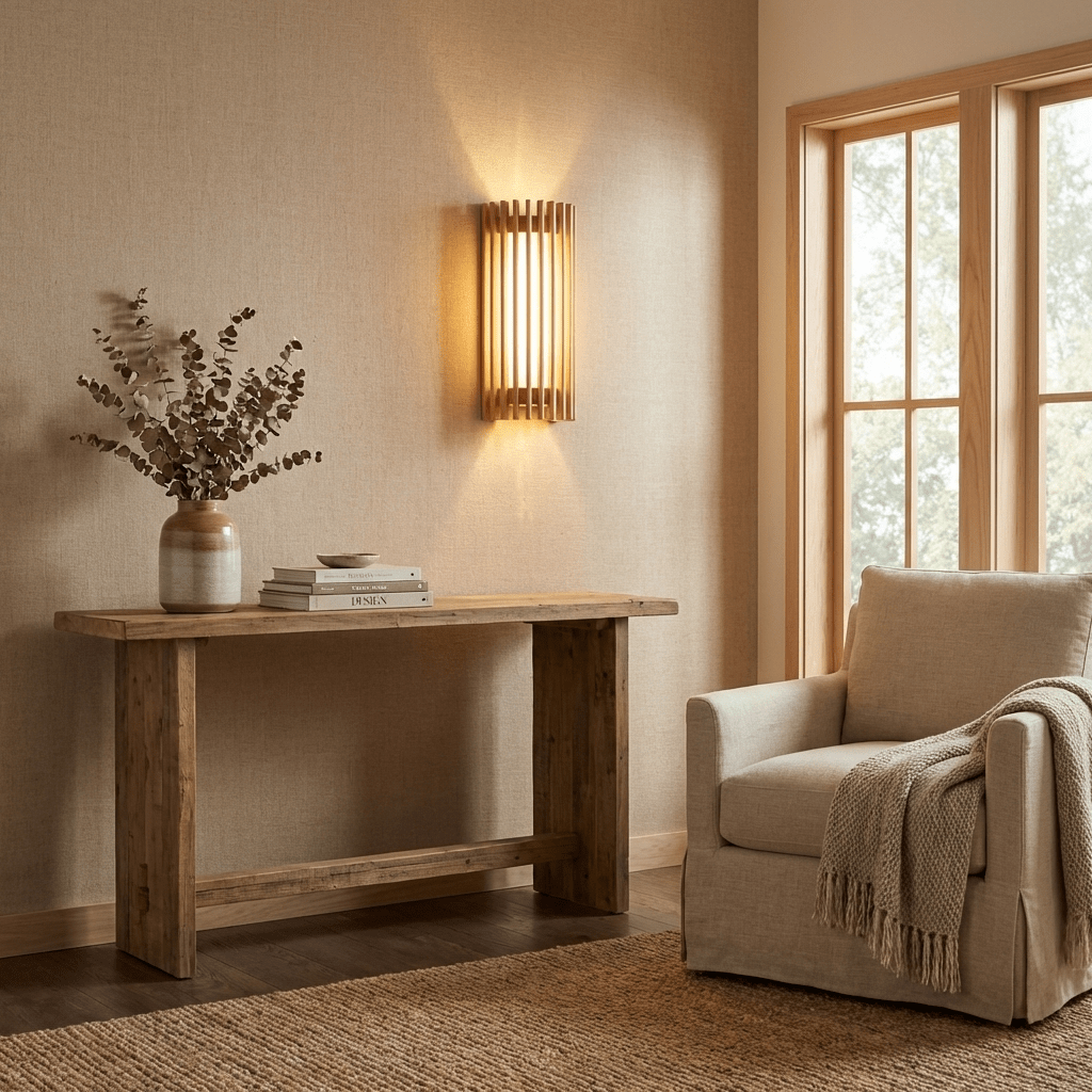 Renarenne wandlamp met verticale lamellen