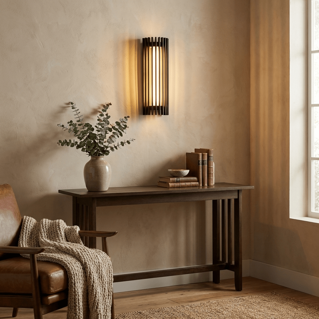 Renarenne wandlamp met verticale lamellen