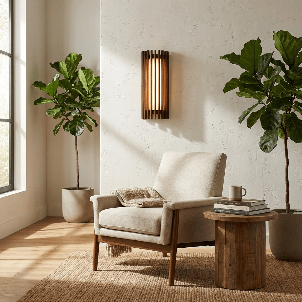Renarenne wandlamp met verticale lamellen