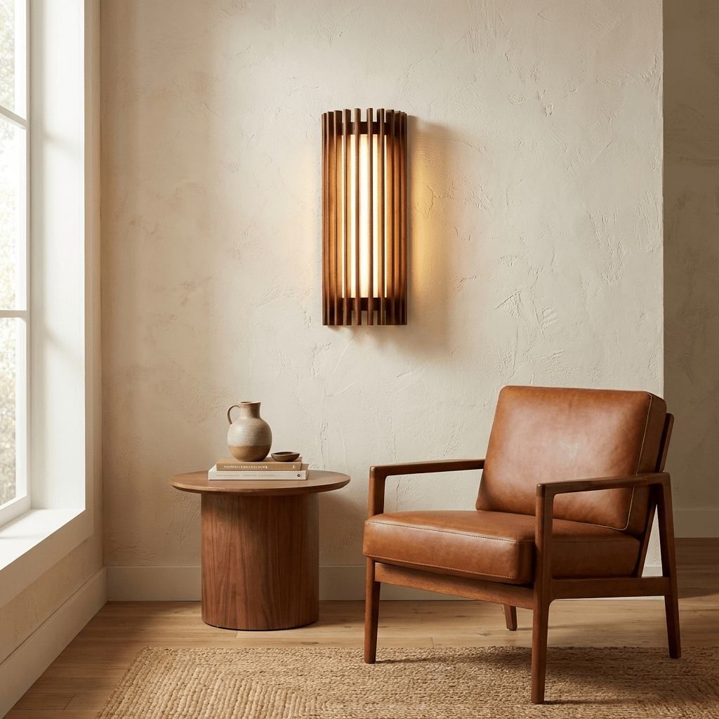 Renarenne wandlamp met verticale lamellen