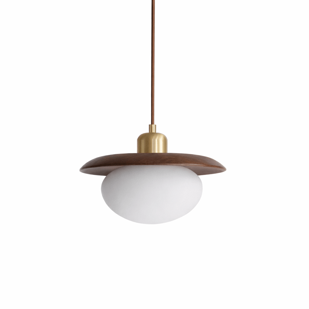 Solmere albast Houten hanglamp