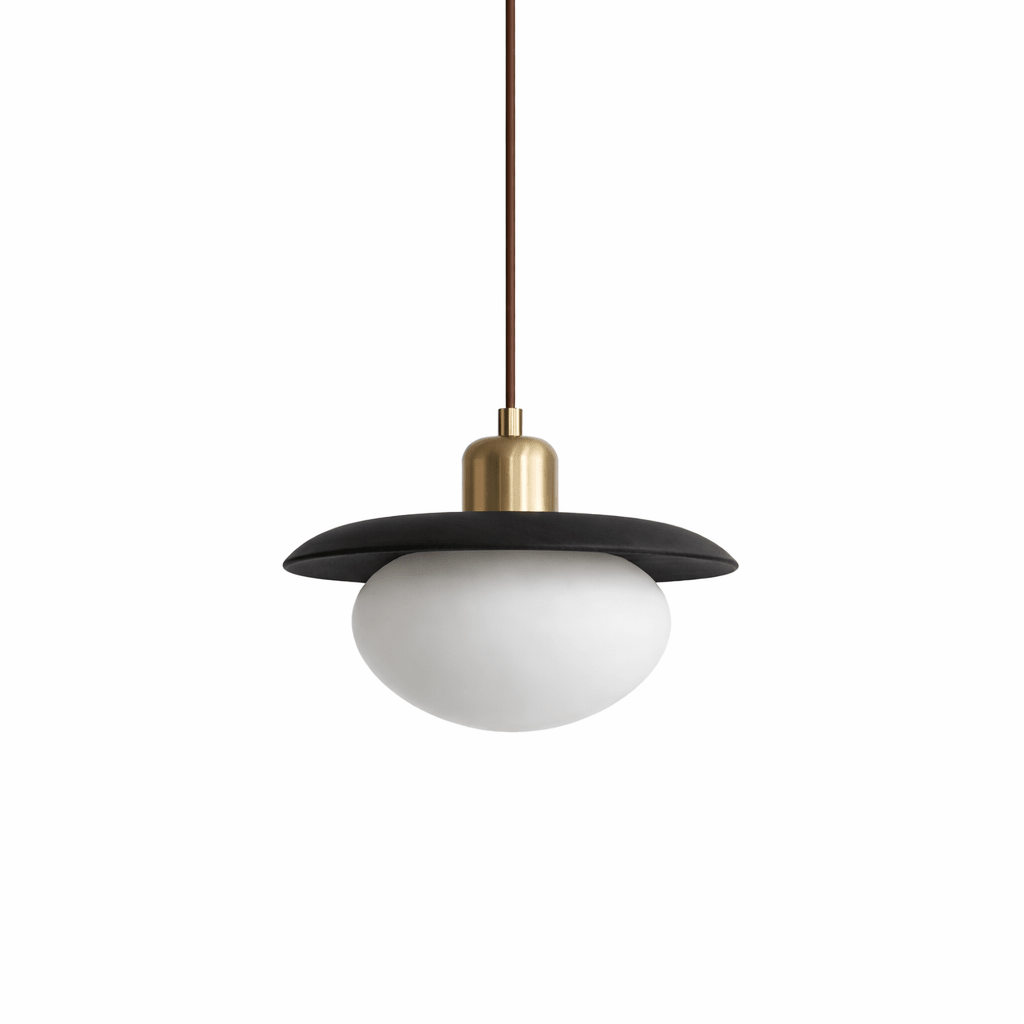 Solmere albast Houten hanglamp