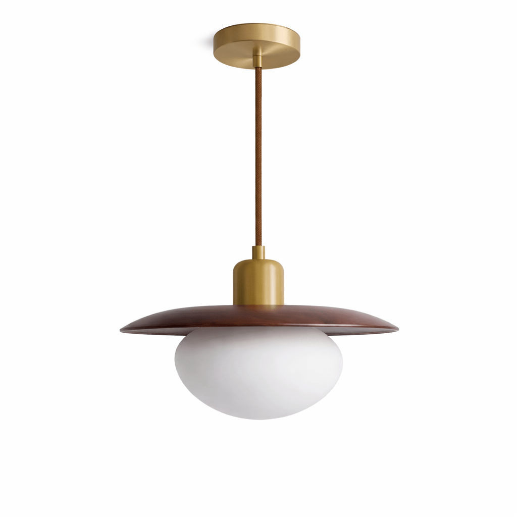 Solmere albast Houten hanglamp