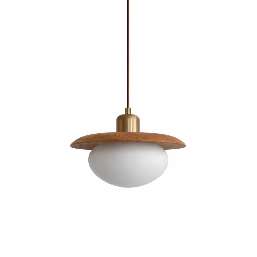 Solmere albast Houten hanglamp