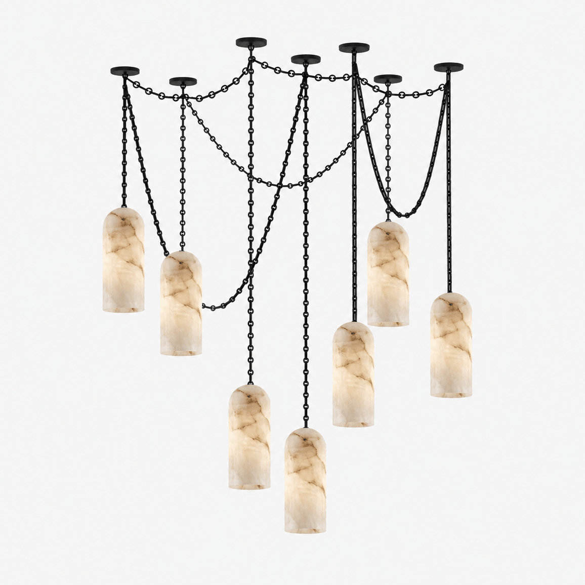 Auberon cascading chain capsule kroonluchter