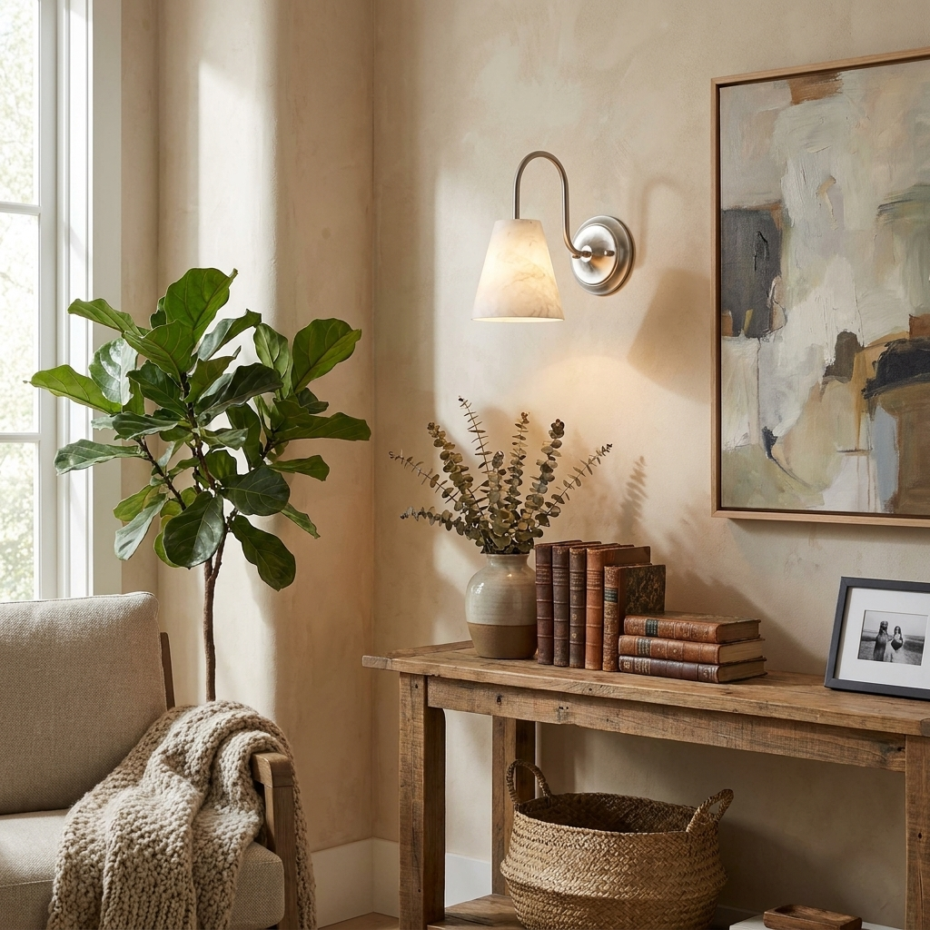 Yelmont albast wandlamp