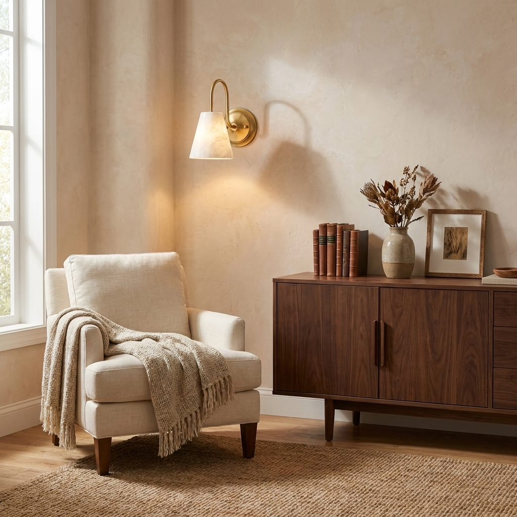 Yelmont albast wandlamp