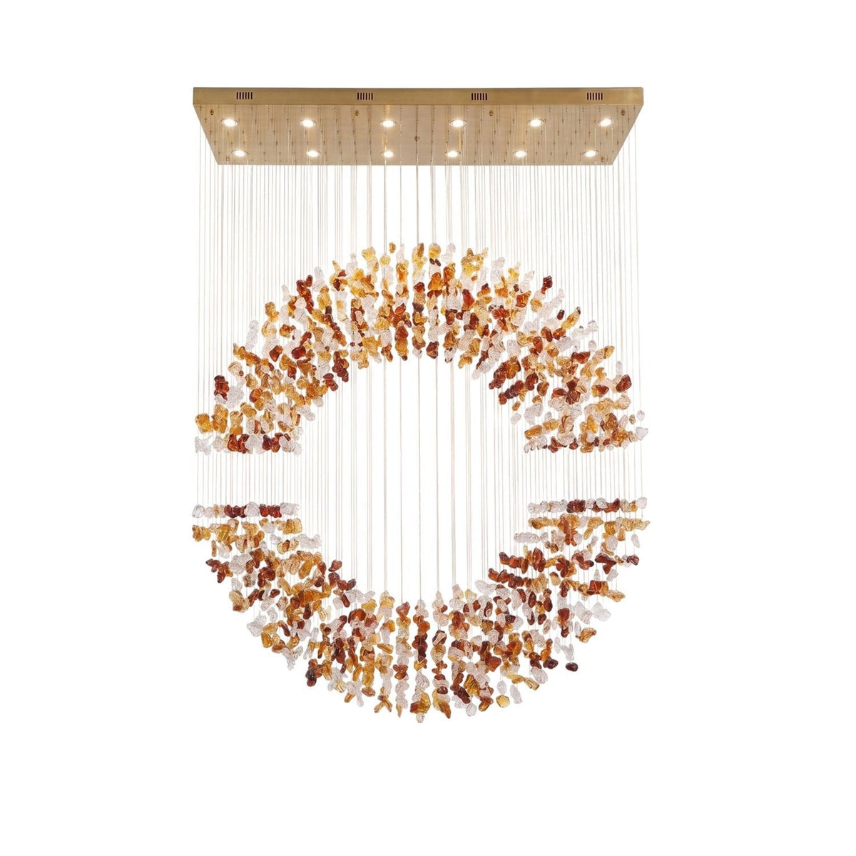 Amber kristallen halo kroonluchter