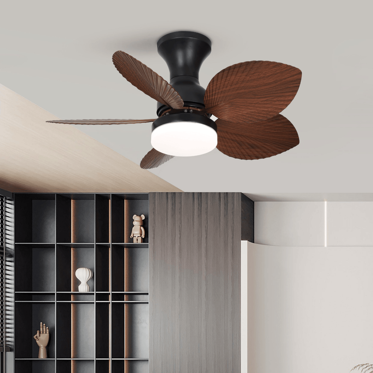 Rinirian Vintage Hout Plafondventilator met lamp