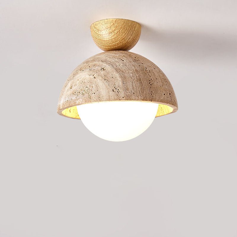 Serireon plafondlamp van geel travertin