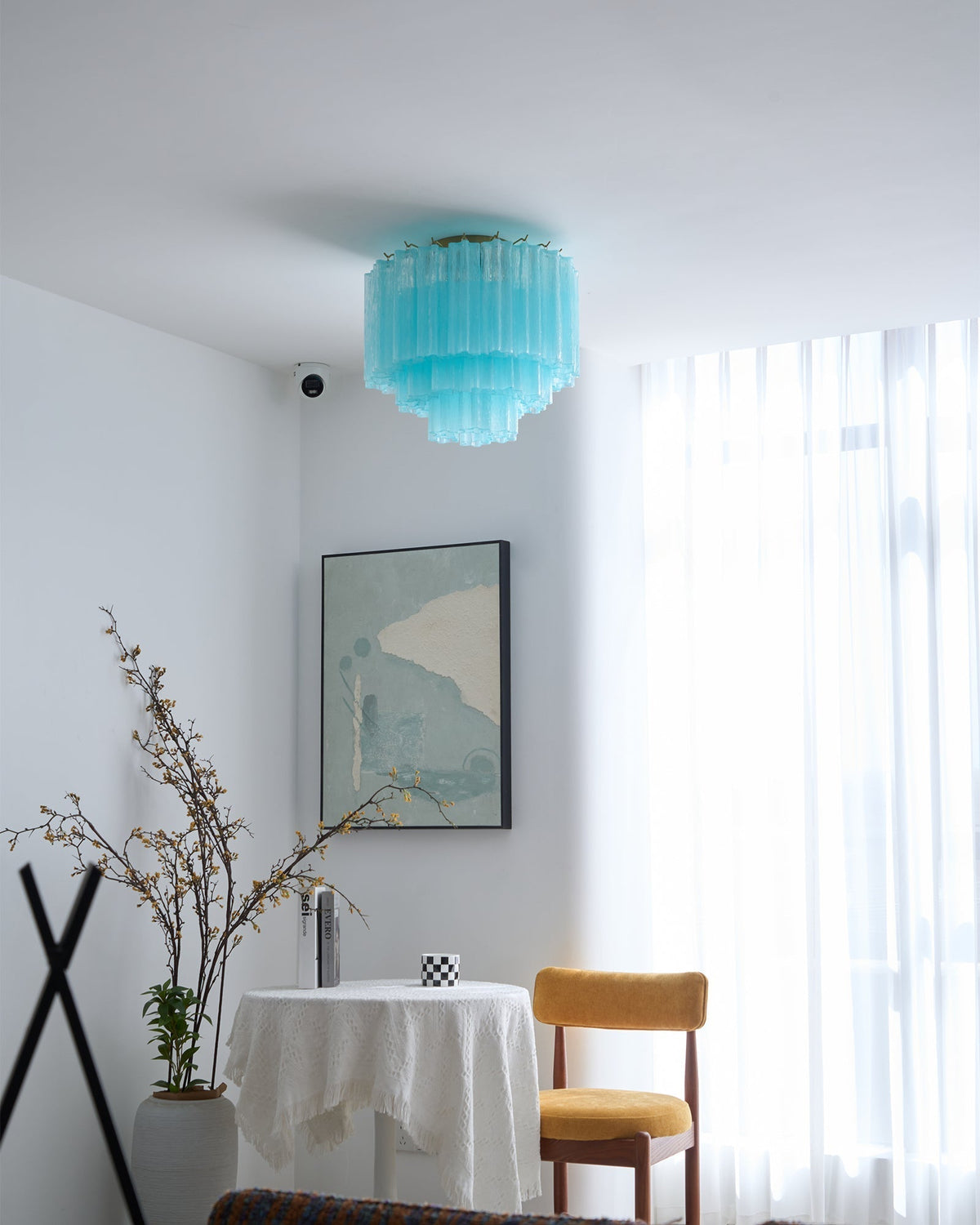 Velelena plafondlamp wit Murano-glas gelaagd elegant modern