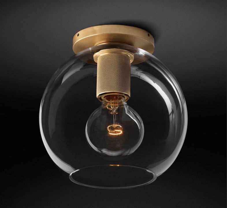 Elthyn plafondlamp conische kap glas messing minimalistisch industrieel