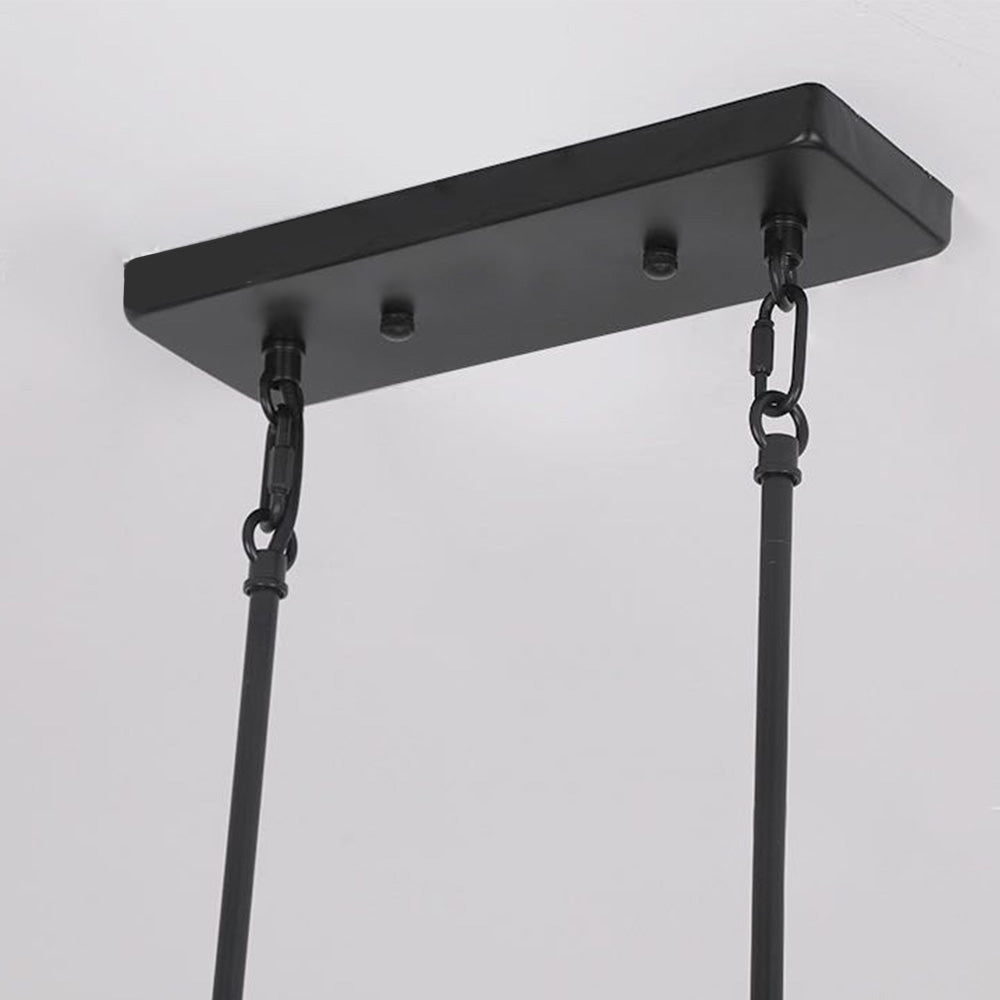 Valerio Retro Rechthoekige Hanglamp Van Metaal En Hout 5 Lampenkappen 2 Stijlen