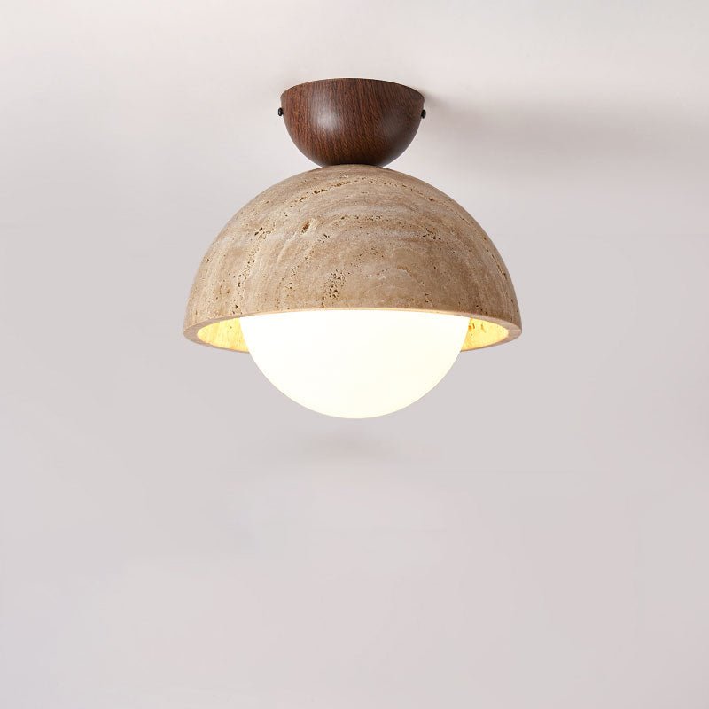 Serireon plafondlamp van geel travertin